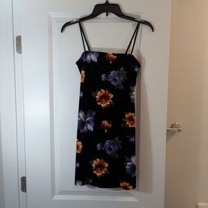 Forever 21 Black Mini Dress with Floral Print, Size S